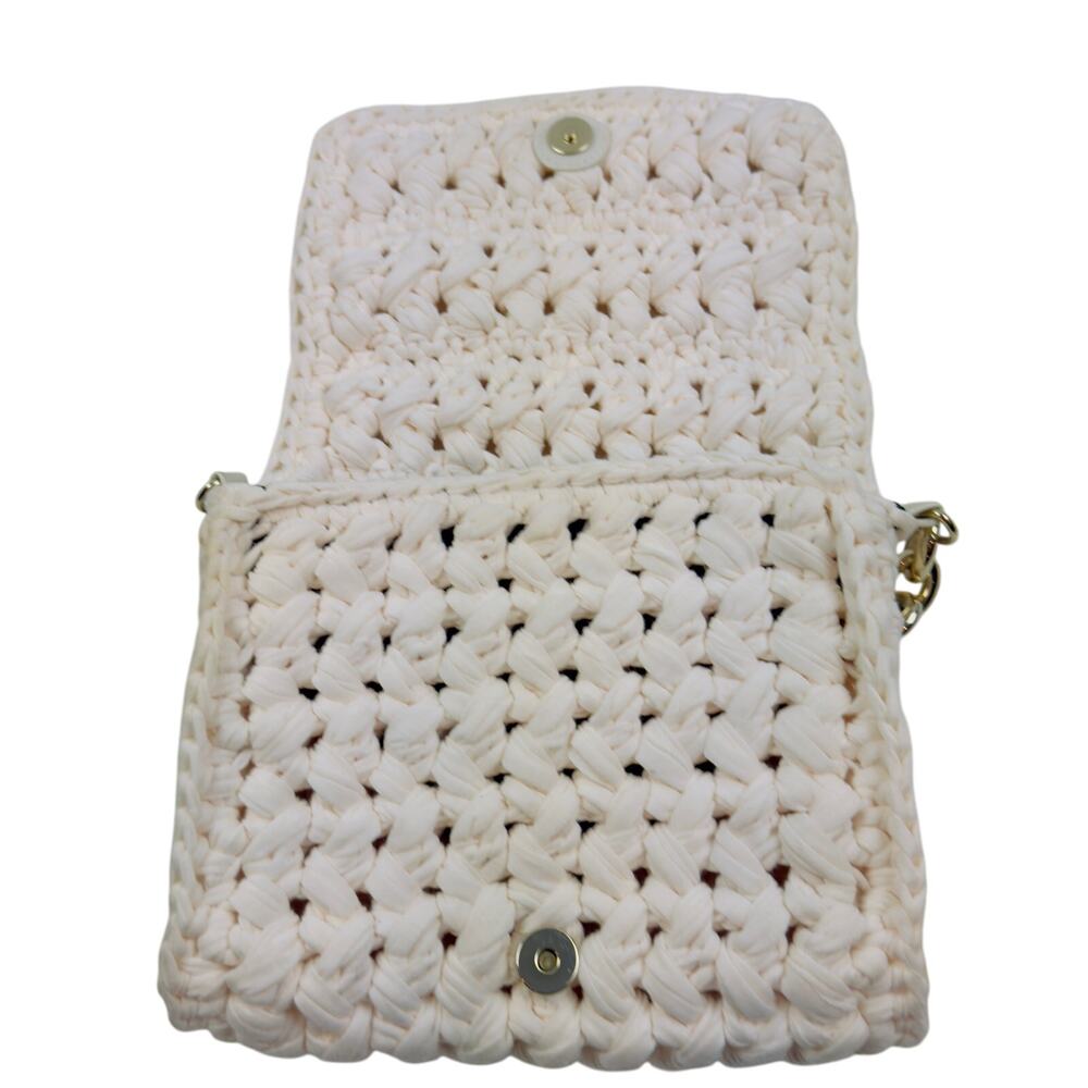 Zara Boho Hippie Earthy Natural Textured Crochet Woven Cream Cross Body Bag - Picture 8 of 11